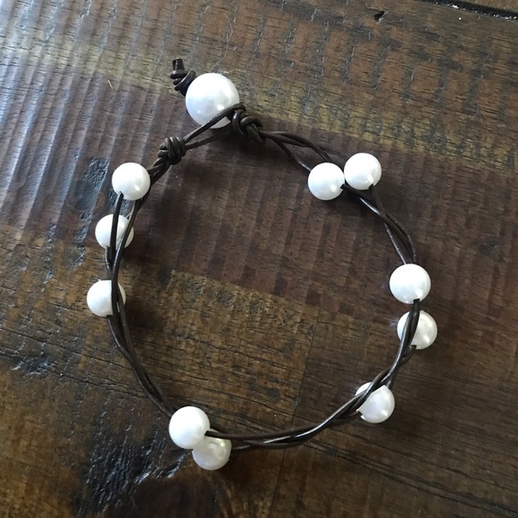 Brown Twisted pearl bracelet - Picture 4 of 8